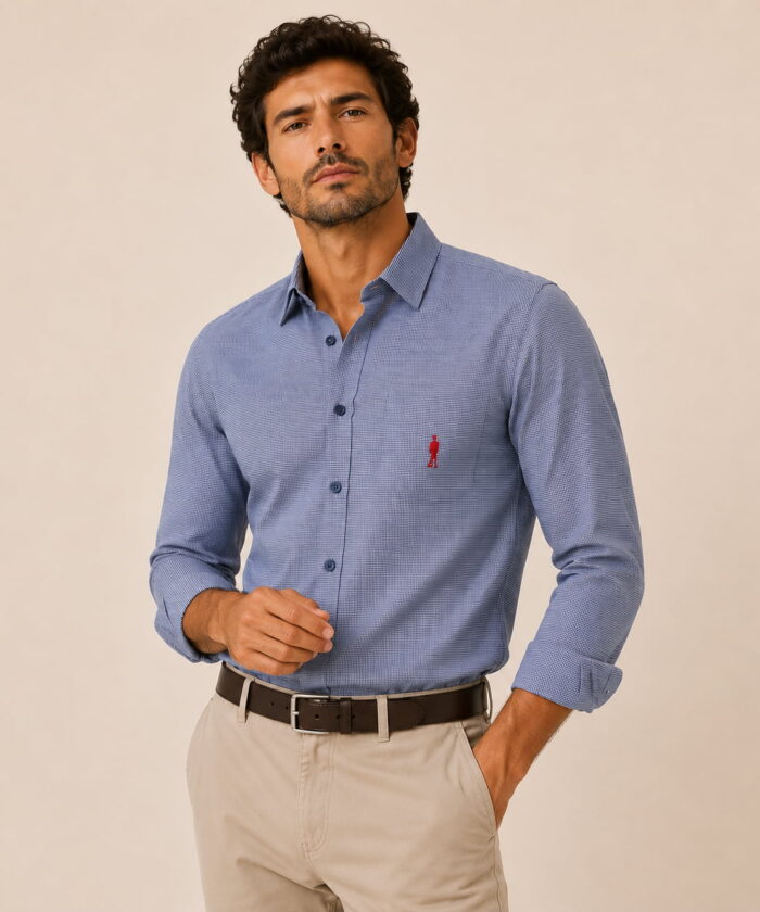 Camisa Gingham Navy