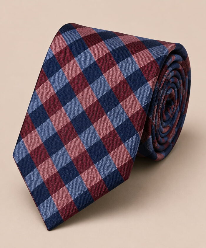 Corbata London Plaid Wine